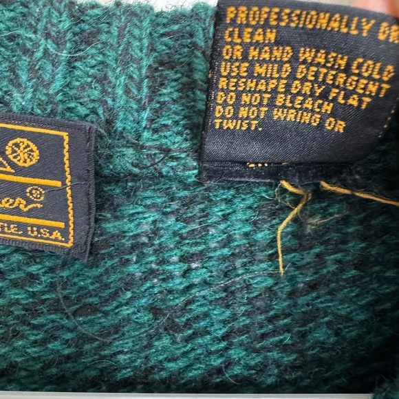 Vintage Eddie Bauer Size XLT Sweater Green Fleck Wool Crewneck Pullover 90s - Picture 4 of 6